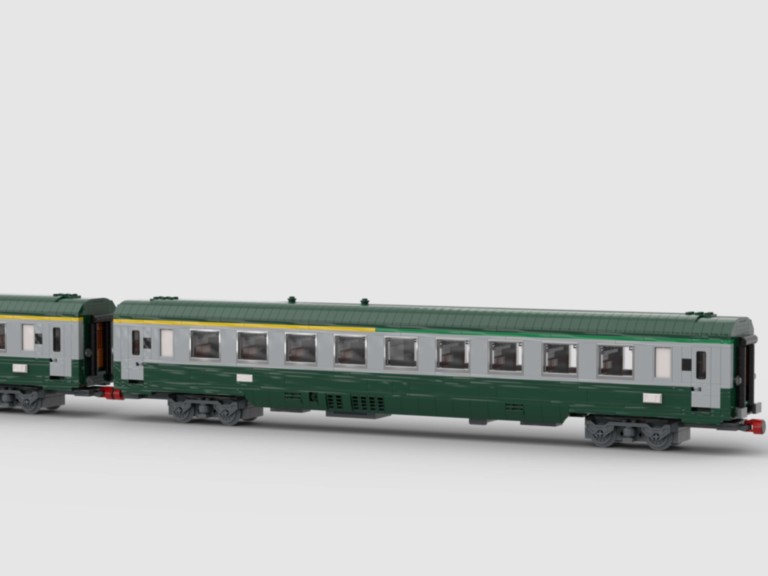 Wagon UIC 1ère 2ème classe de la SNCF - vert gris