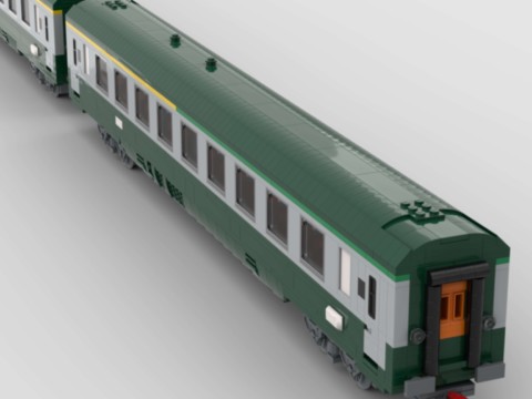 Wagon UIC 1ère 2ème classe de la SNCF - vert gris