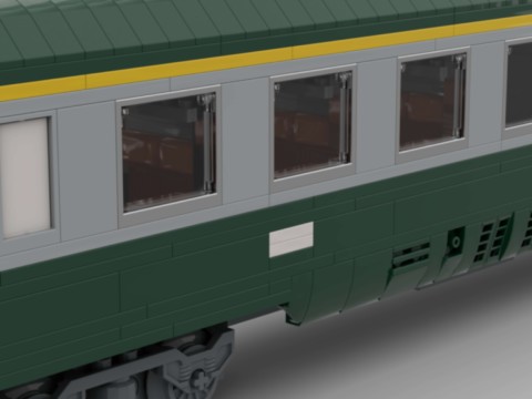 Wagon UIC 1ère 2ème classe de la SNCF - vert gris