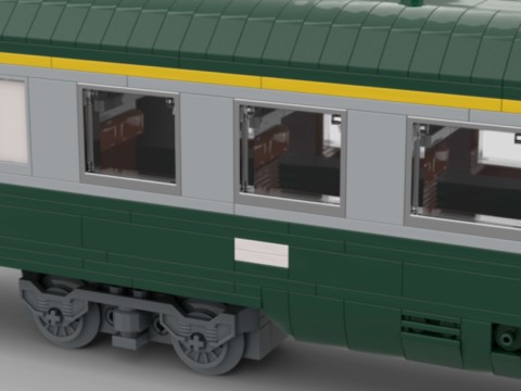 Wagon UIC 1ère 2ème classe de la SNCF - vert gris