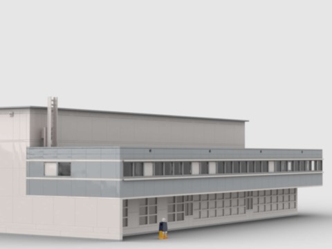 Plan de construction MOC d'un bâtiment industriel