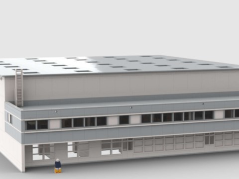 Plan de construction MOC d'un bâtiment industriel
