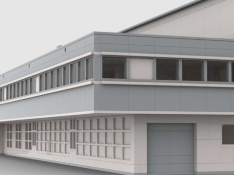Plan de construction MOC d'un bâtiment industriel