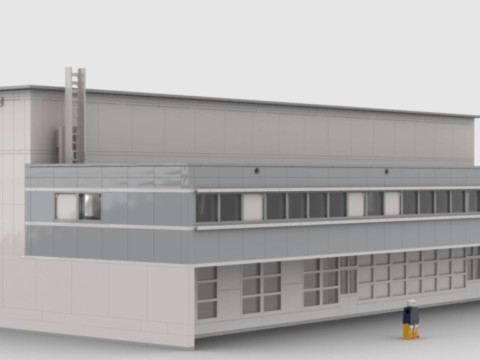 Plan de construction MOC d'un bâtiment industriel