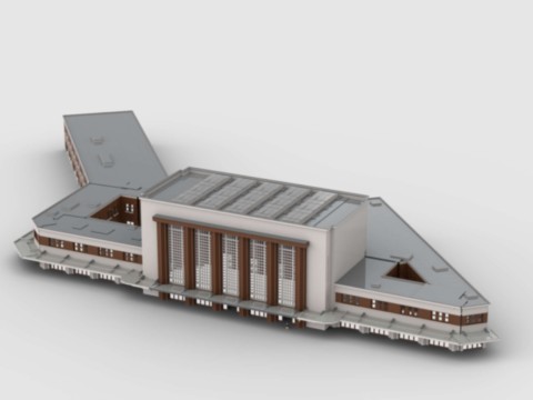 Plan de construction MOC du bâtiment voyageur de la Gare du Havre