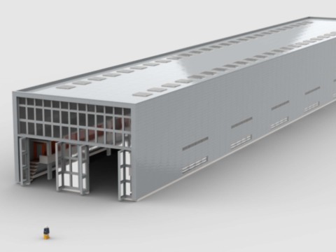 Plan de construction MOC d'un atelier de maintenance des trains SNCF d'Amiens - version avec aménagements