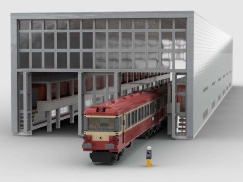 Plan de construction MOC d'un atelier de maintenance des trains SNCF d'Amiens - version avec aménagements