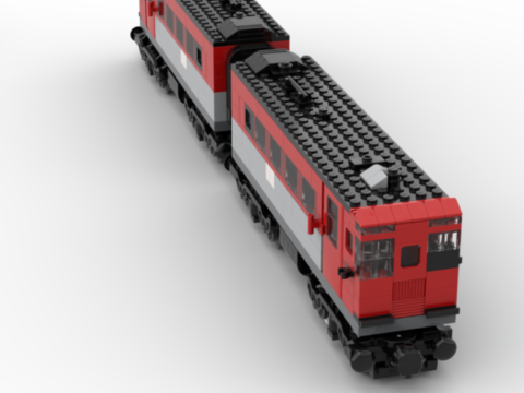 metro rouge en cube lego (train 9V)