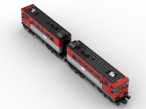 metro rouge en cube lego (train 9V)