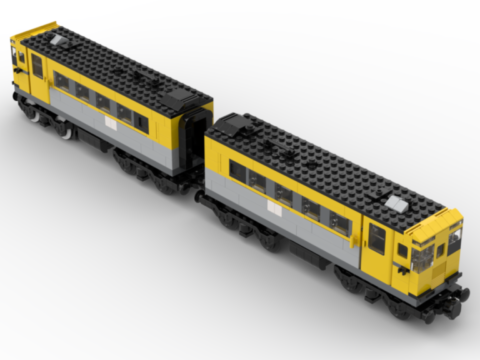 Plan de Plan de metro jaune en cube lego (train 9V)