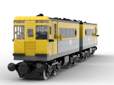 Plan de Plan de metro jaune en cube lego (train 9V)