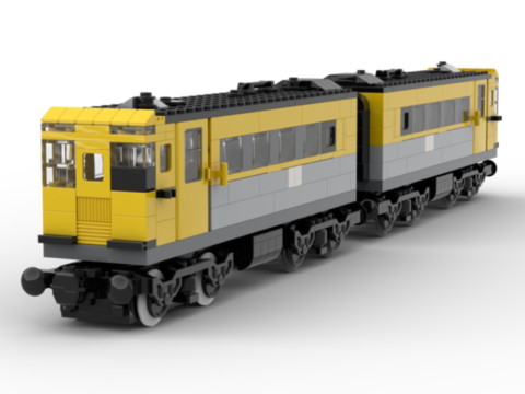 Plan de Plan de metro jaune en cube lego (train 9V)