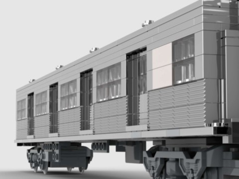 Train de banlieue inox Z6100 - "petit gris" - SNCF - voiture intermédiaire