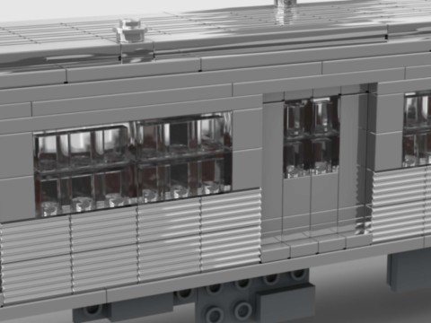 Train de banlieue inox Z6100 - "petit gris" - SNCF - voiture intermédiaire