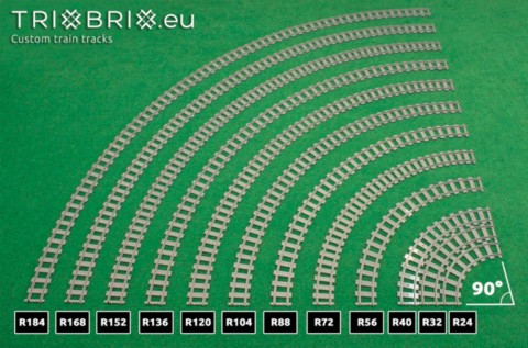 grandes courbes pour trains de brique en 9V RC