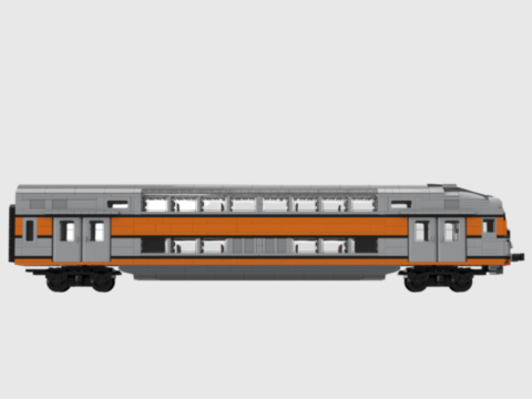 Plan de construction MOC voiture VB2N de la SNCF en livrée "béton". Voiture de rame avec poste de conduitePlan de construction MOC voiture VB2N de la SNCF en livrée "béton". Voiture de rame avec poste de conduite