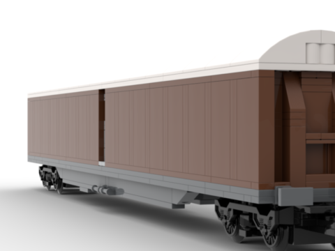 Plan de construction wagon SNCF EVS-SNAV2 brun toit blanc