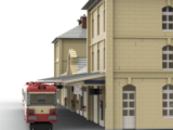 Construction en briques de la Gare de Pontoise (huisseries blanches)