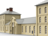 Construction en briques de la Gare de Pontoise (huisseries blanches)