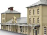 Construction en briques de la Gare de Pontoise (huisseries blanches)